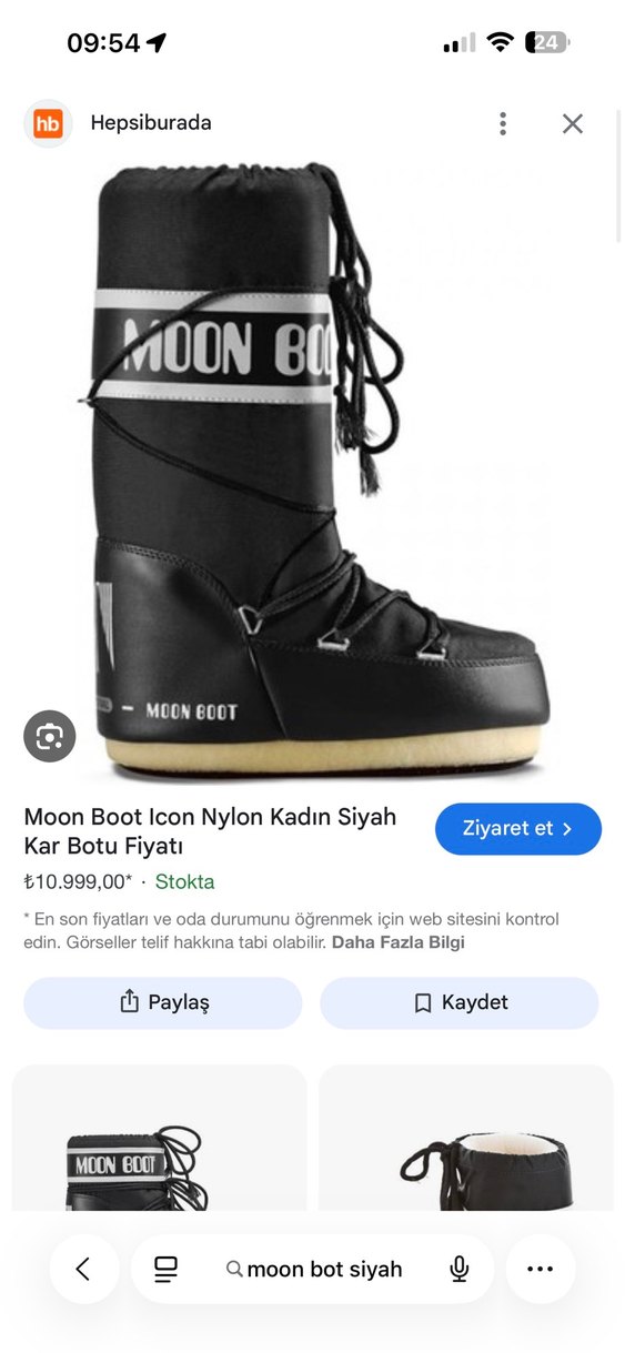 Moon Boot Icon Siyah Kadın Kar Botu - Görsel 2