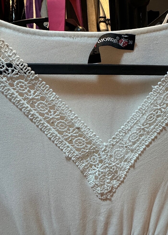 Beyaz bohem elbise - Görsel 3