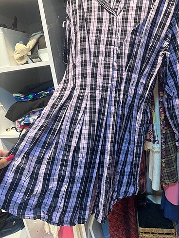 Kareli elbise - Görsel 2