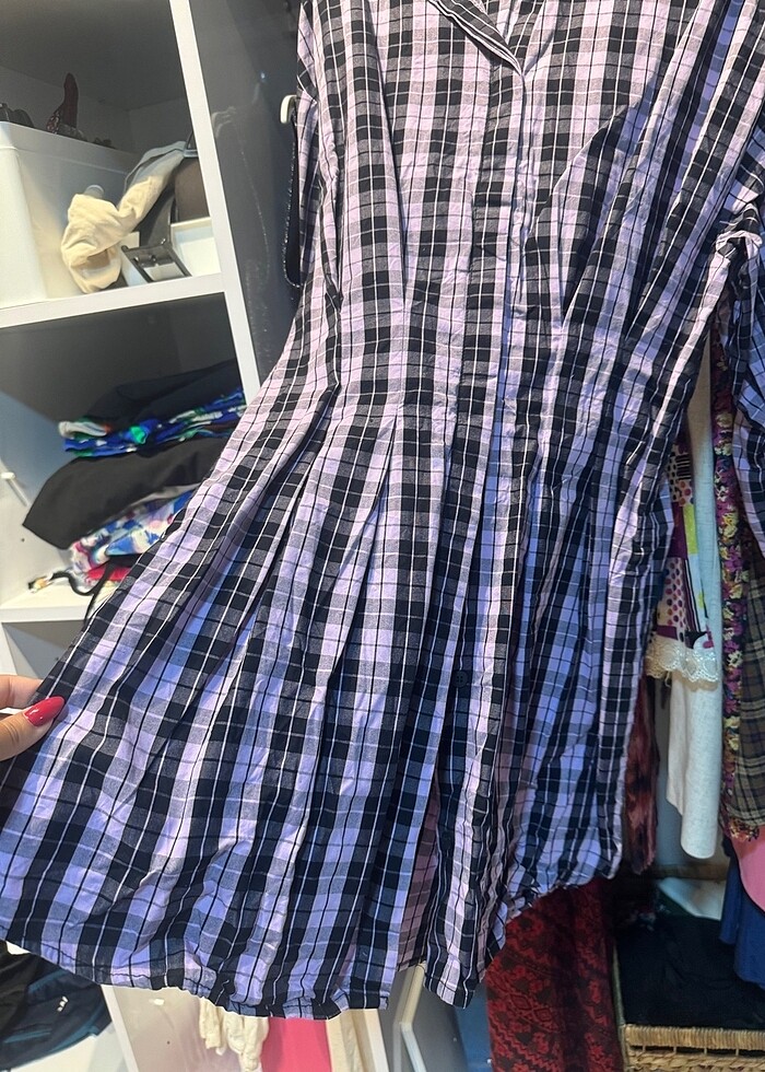 Kareli elbise - Görsel 2