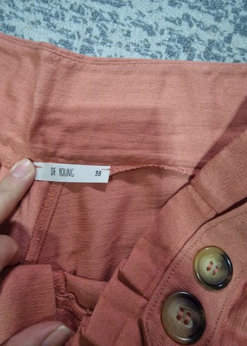 İkili havuç pantolom haki ve somon rengi - Görsel 3