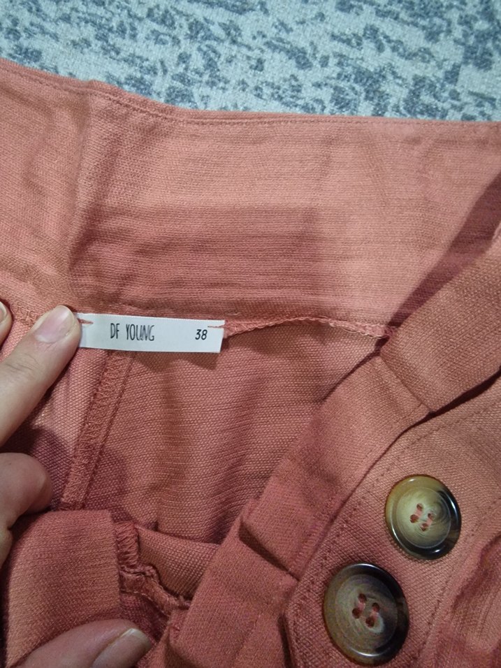 İkili havuç pantolom haki ve somon rengi - Görsel 3