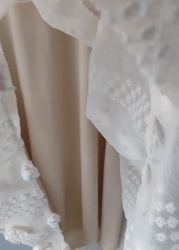 Nakışlı Bej Bohem Mini Elbise - Görsel 4