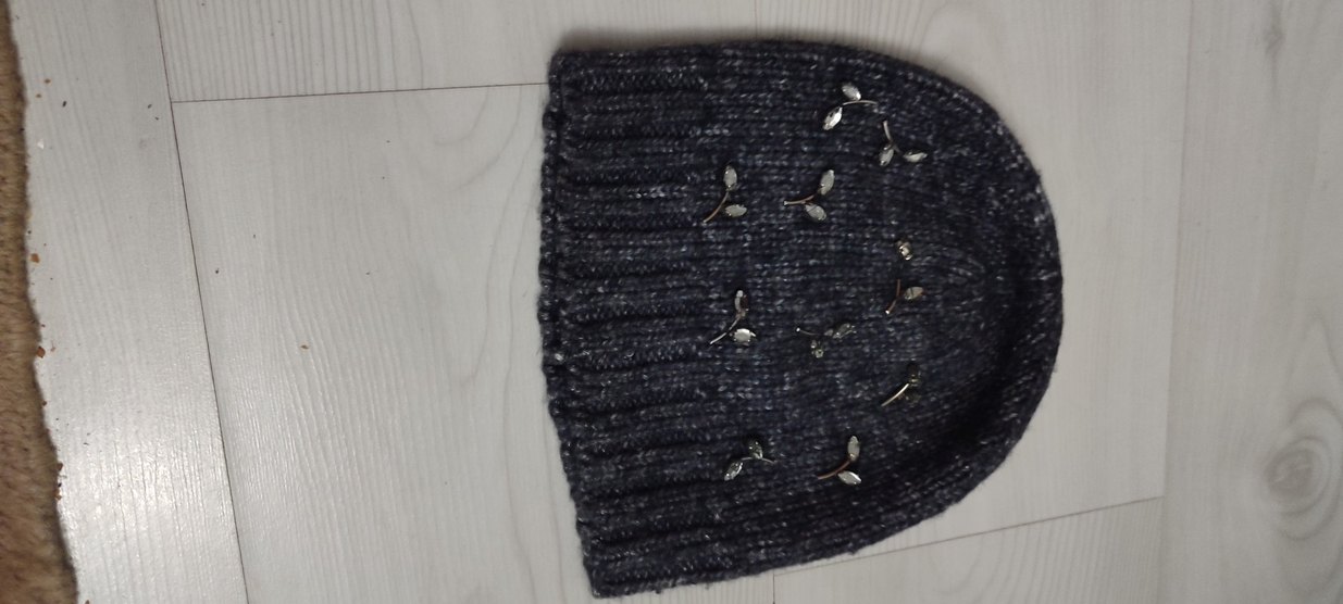 Gri Örgü Bohem Kadın Bere - Görsel 2