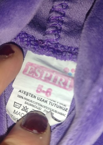 Mor Kapüşonlu Kız Sweatshirt ve Siyah Eşofman - Görsel 2