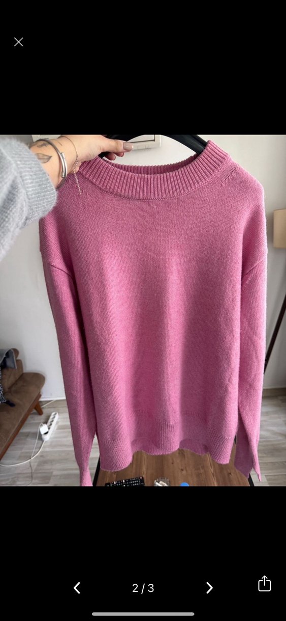 H&M Pembe Kadın Yün Kazak - Görsel 5