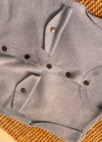 Zara Düğmeli Mavi Kadın Yelek - Görsel 2