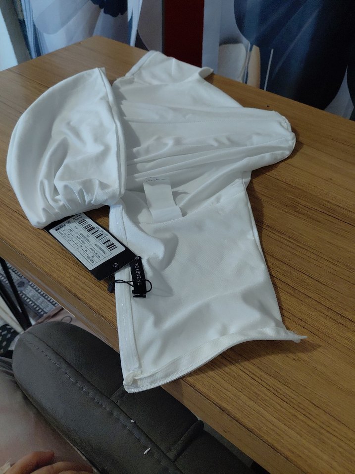 Beyaz Drapeli Straplez Mini Büstiyer - Görsel 5