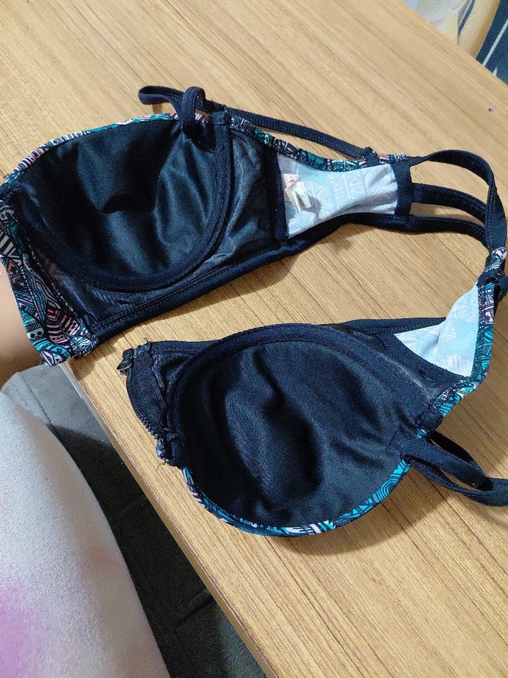 Desenli Strappy Bikini Üstü - Görsel 5