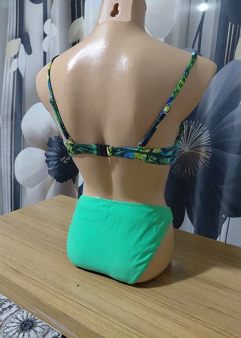Yeşil Bağlama Desenli Mini Bikini - Görsel 3