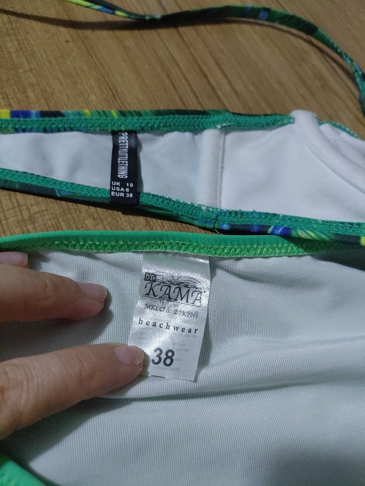 Yeşil Bağlama Desenli Mini Bikini - Görsel 5