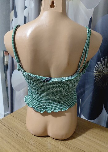 Düğmeli Yeşil Mini Büstiyer - Görsel 3