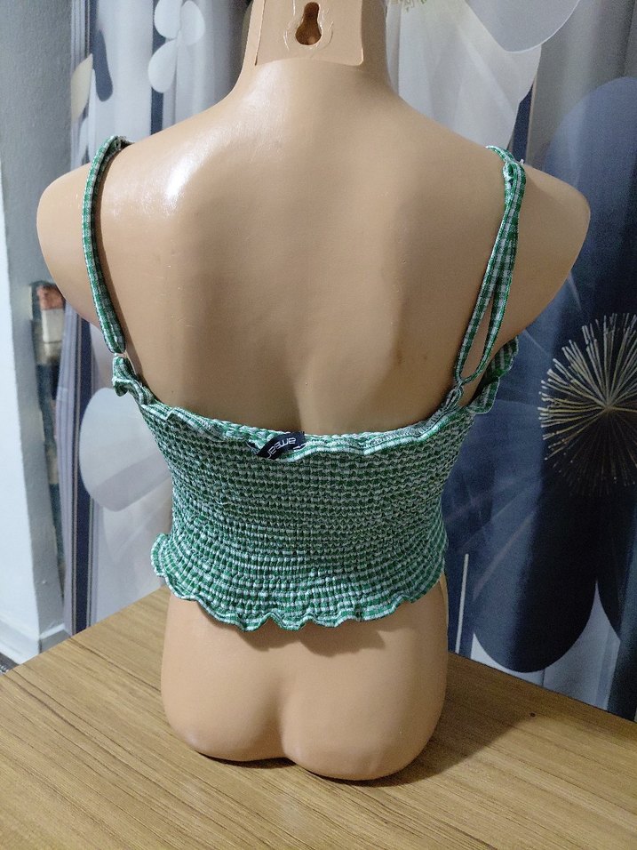 Düğmeli Yeşil Mini Büstiyer - Görsel 3