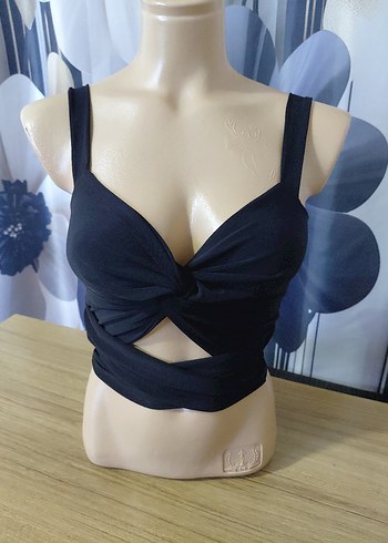 Siyah Drapeli Mini Atlet Bustiyer - Görsel 5