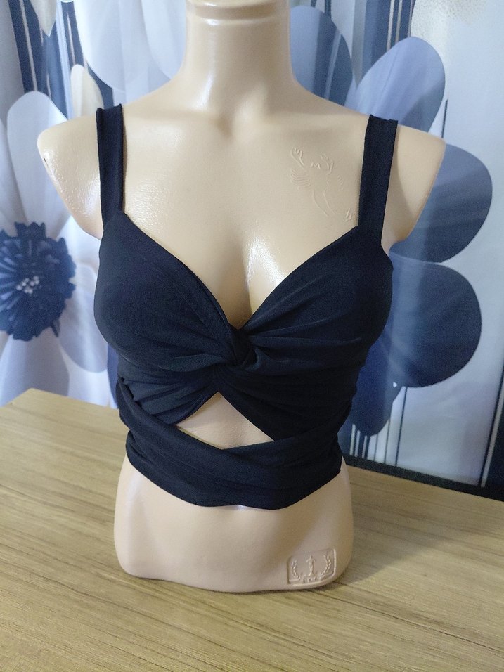 Siyah Drapeli Mini Atlet Bustiyer - Görsel 5