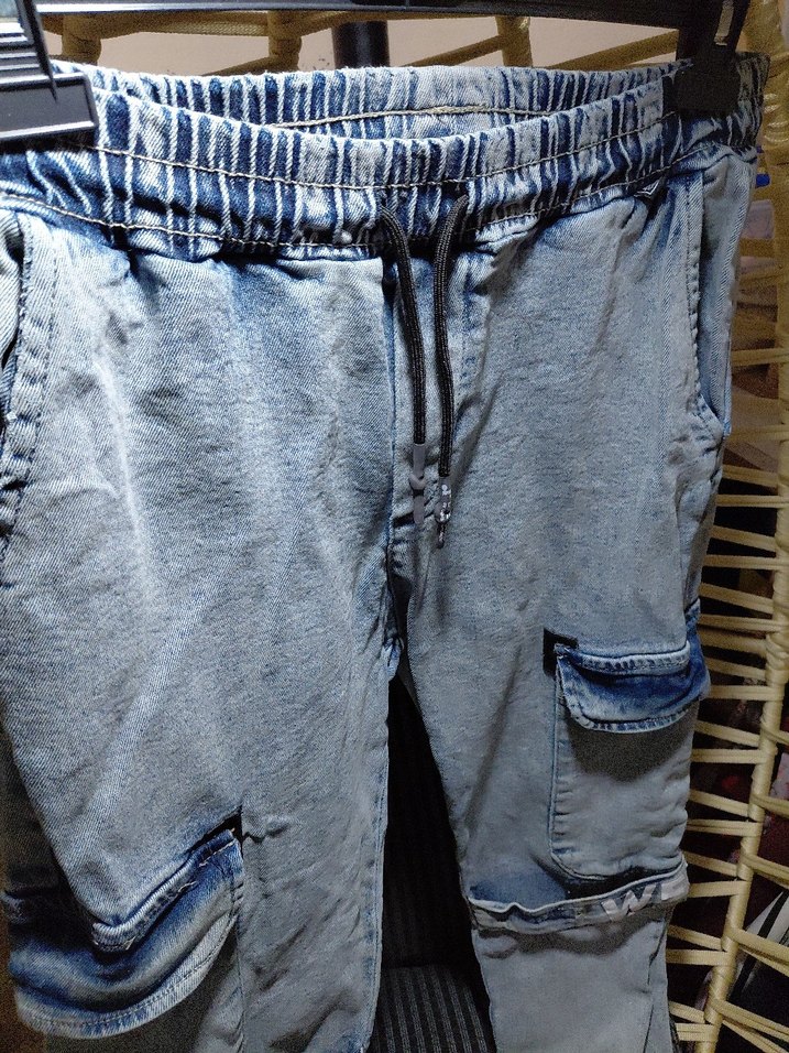 Bağcıklı Baggy Erkek Kot Pantolon - Görsel 5