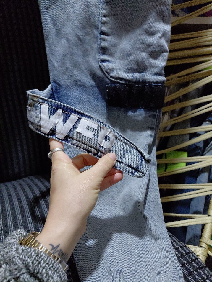 Bağcıklı Baggy Erkek Kot Pantolon - Görsel 4