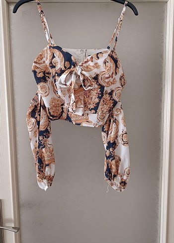 Dantel Detaylı Bohem Mini Halter Bluz