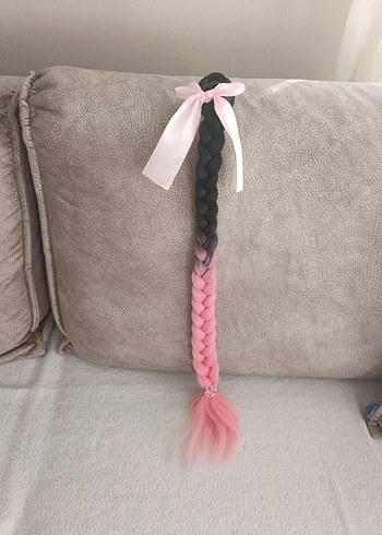 Pembe Örgülü Kask Aksesuarı - Görsel 2