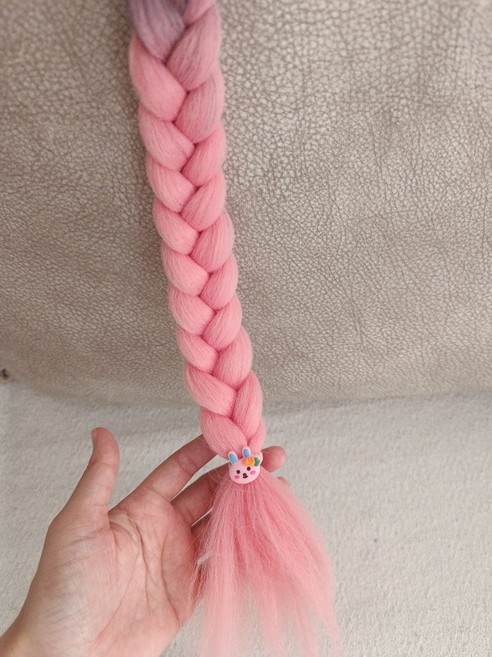 Pembe Örgülü Kask Aksesuarı - Görsel 4