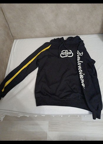 Siyah Fermuarlı Baskılı Kadın Sweatshirt