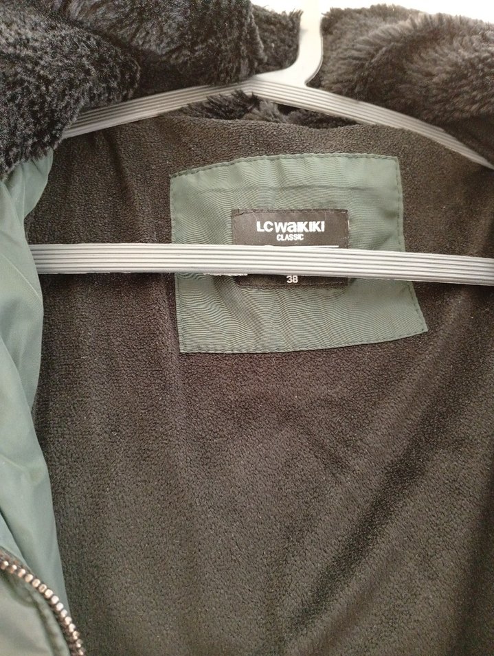 Yeşil Fermuarlı Kadın Kışlık Mont - Görsel 3