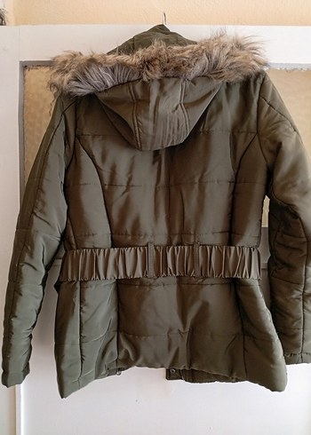 yeşil Kürklü Kadın Kışlık Mont - Görsel 4