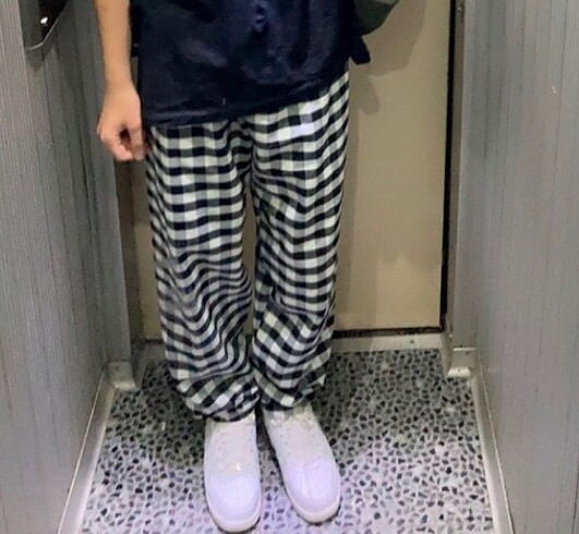 Kareli Siyah Beyaz Pijama