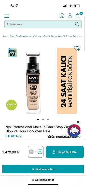  Beden Renk Nyx fondöten