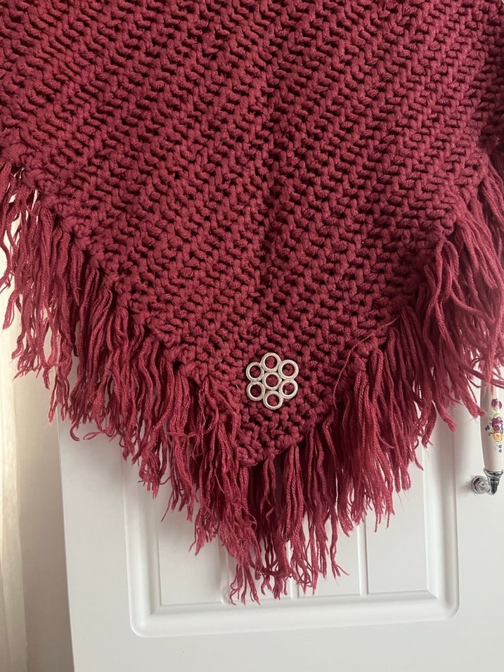 Bordo Örgü Kız Panço - Görsel 3