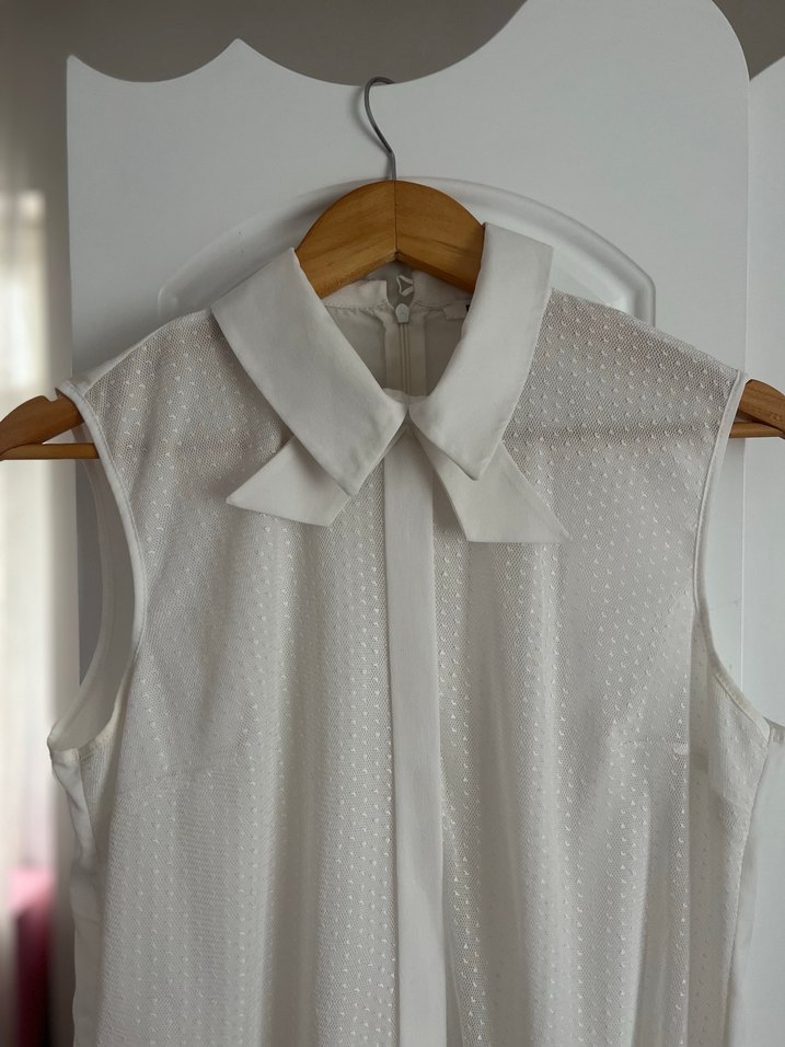 Kolsuz Beyaz Klasik Gömlek - Görsel 2