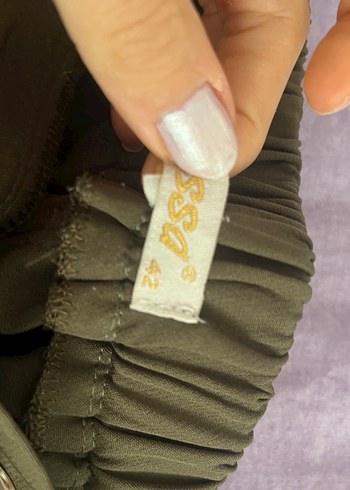 Kadın Haki Kuşaklı Bol Kesim Kumaş Pantolon - Görsel 4