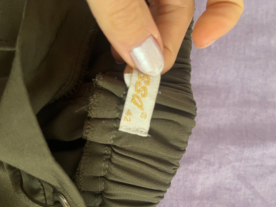 Kadın Haki Kuşaklı Bol Kesim Kumaş Pantolon - Görsel 4