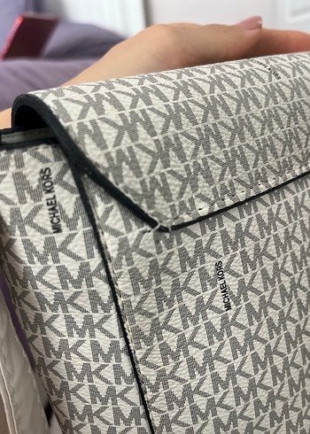 Beyaz Baskılı Kadın Çanta Fermuarlı - Görsel 3