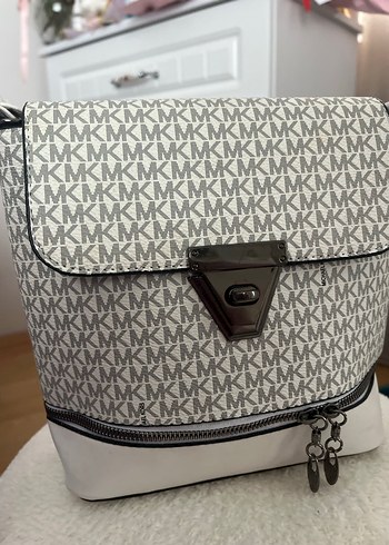 Beyaz Baskılı Kadın Çanta Fermuarlı - Görsel 2