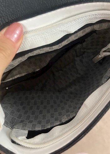 Beyaz Baskılı Kadın Çanta Fermuarlı - Görsel 4