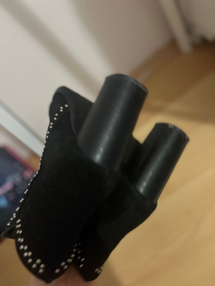 Siyah Süet Tokalı Blok Topuklu Kadın Bot - Görsel 5