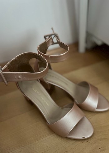 Toz pembe Kadın Topuklu Sandalet - Görsel 2