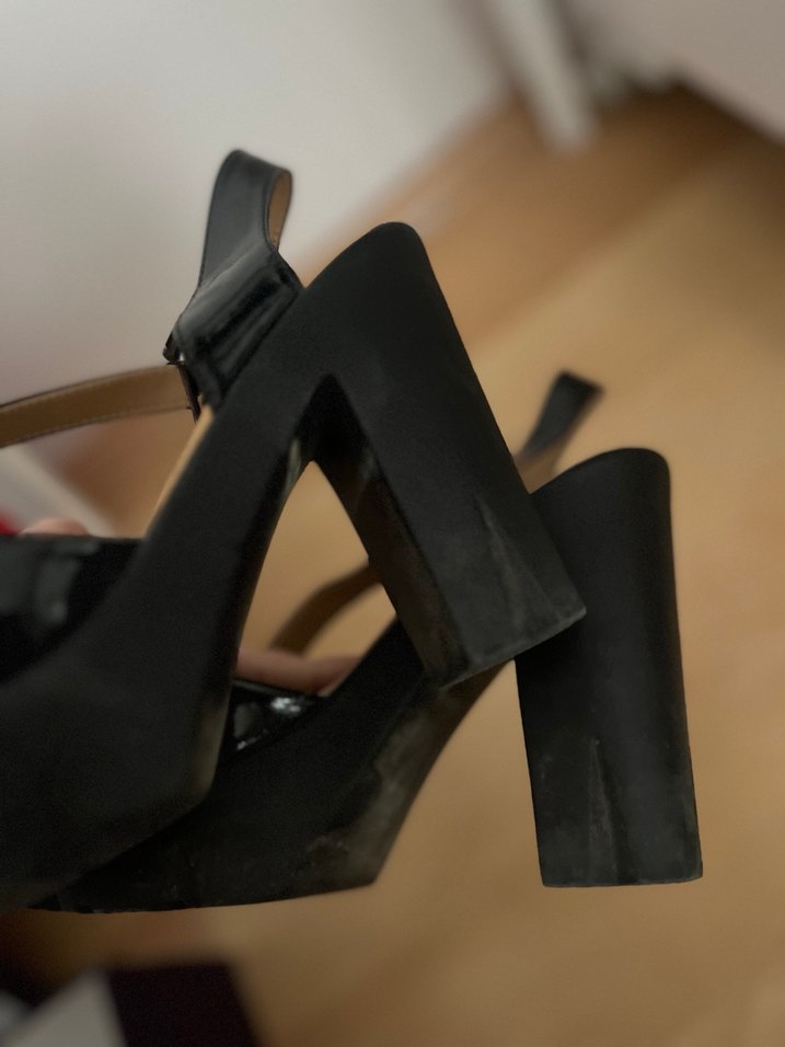 Siyah rugan Platform Topuklu Kadın Ayakkabı - Görsel 4