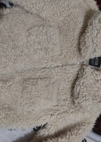 Kürklü Kısa Bej Kadın Ceket - Görsel 2