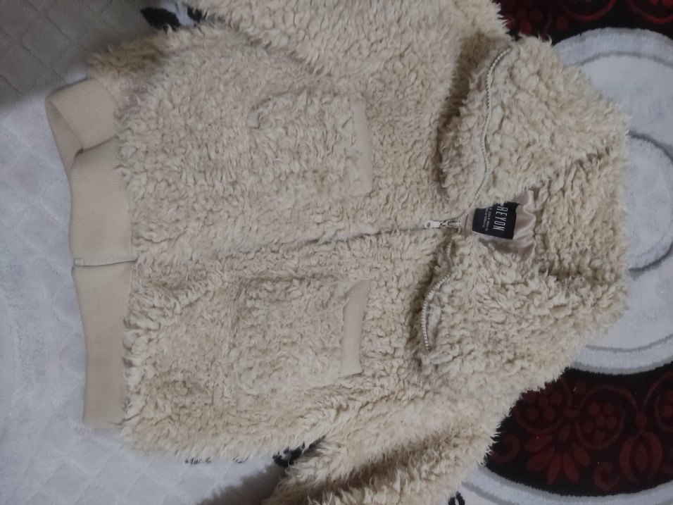 Kürklü Kısa Bej Kadın Ceket - Görsel 2