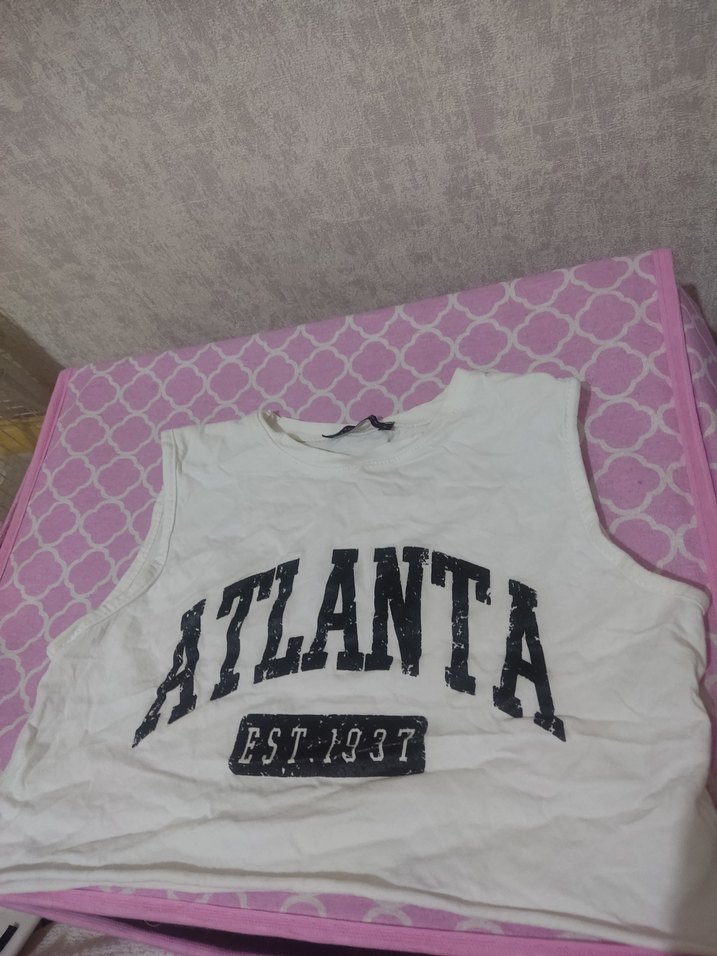 Beyaz Baskılı Kolsuz Tişört - Görsel 2