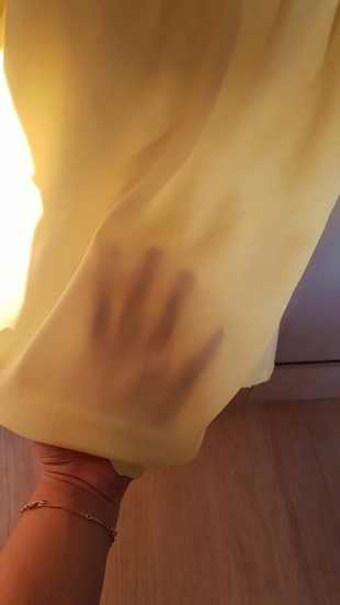 38 Beden sarı Renk firfirlı askılı bluz