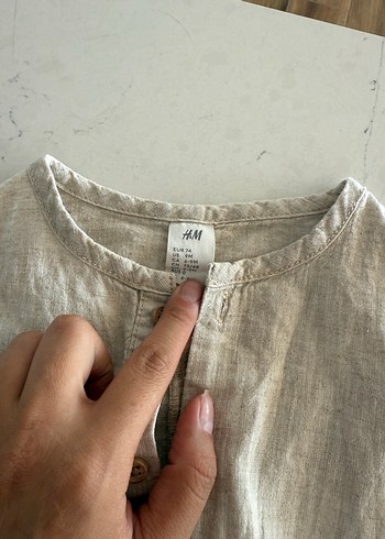 Zara Zara Keten Kolsuz Bol Kesim Bej Tulum