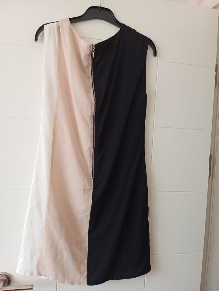 Drapeli Kolsuz Midi Elbise - Görsel 2