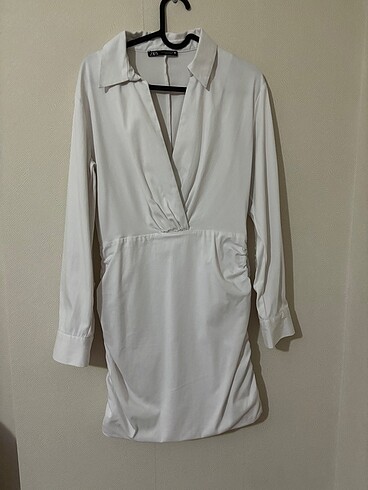 Zara Zara Beyaz gömlek model mini elbise
