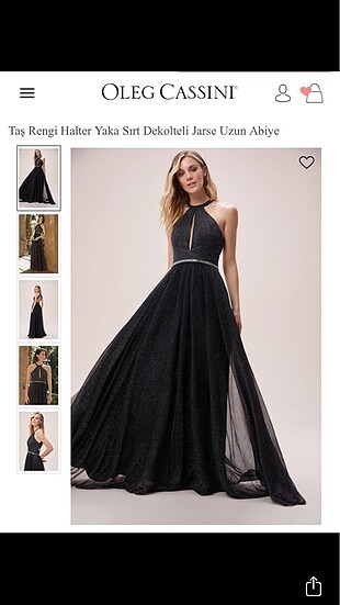 Oleg cassini sırt dekolteli halter yaka abiye