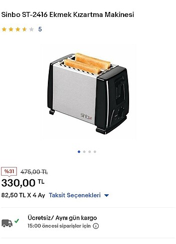 Sinbo ekmek kızartma Makinesi 