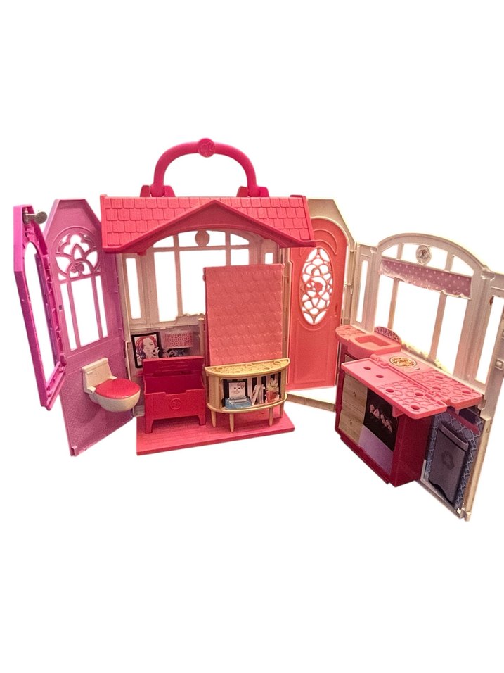 BARBİE Renkli Pembe Oyuncak Ev Seti - Görsel 2