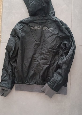 m Beden Gri Kapüşonlu Fermuarlı unisex mont